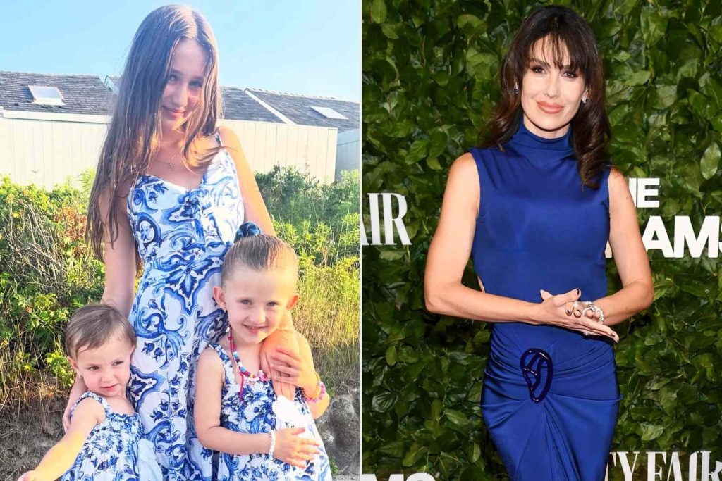 Hilaria Baldwin's 3 Daughters Wear Matching Blue Dresses on Vacation