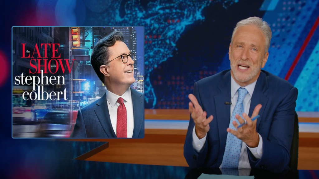 Jon Stewart Reacts to Colbert Cancelation, Slams CBS