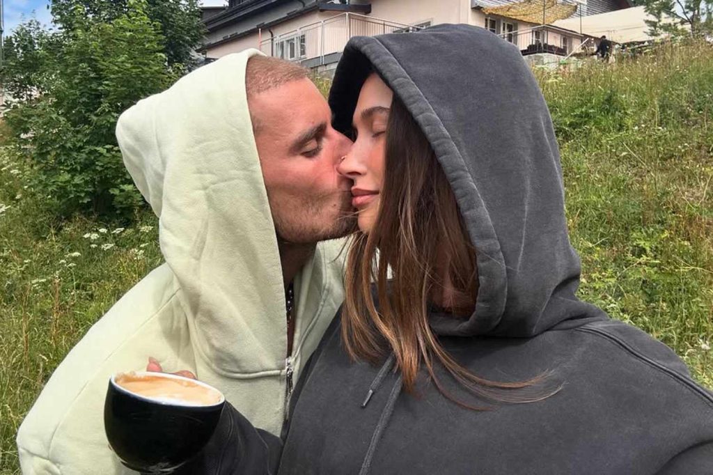 Justin Bieber, Hailey Bieber Share Kiss at 'Swag' Listening Party