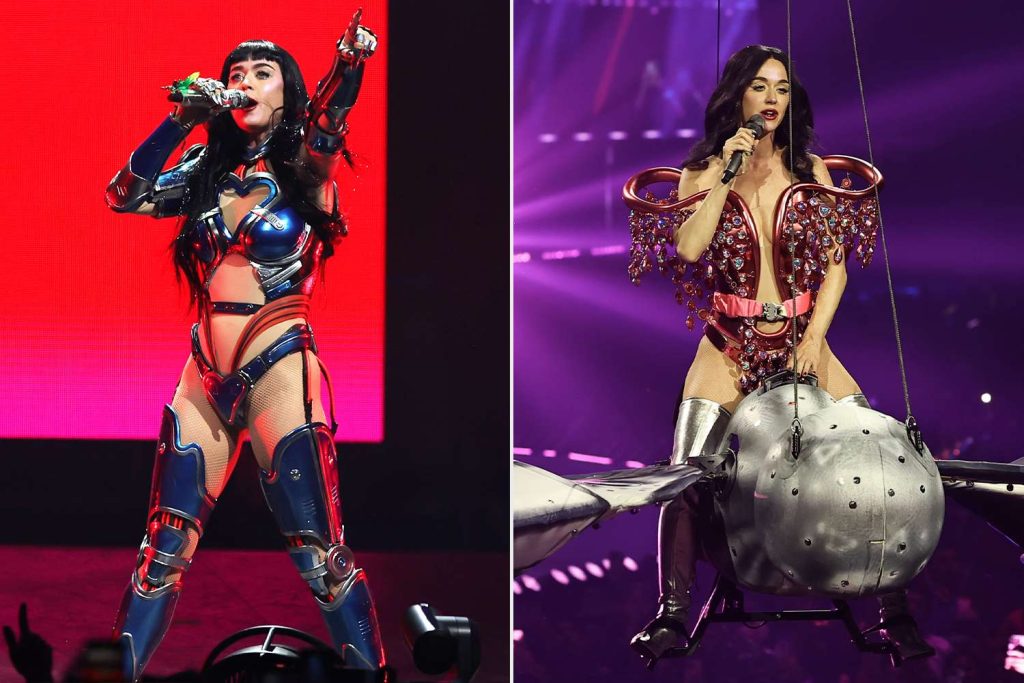Katy Perry Clings to Butterfly Prop as It Malfunctions Mid-Air