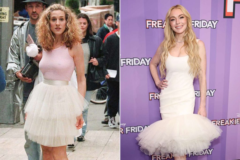 Lindsay Lohan Puts a Modern Spin on Carrie Bradshaw’s 'SATC' Tutu