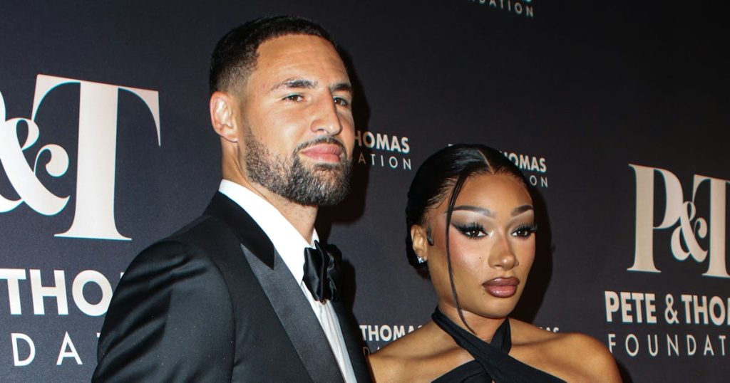Megan Thee Stallion & Klay Thompson Go Red Carpet Official in Classic Gala Finery