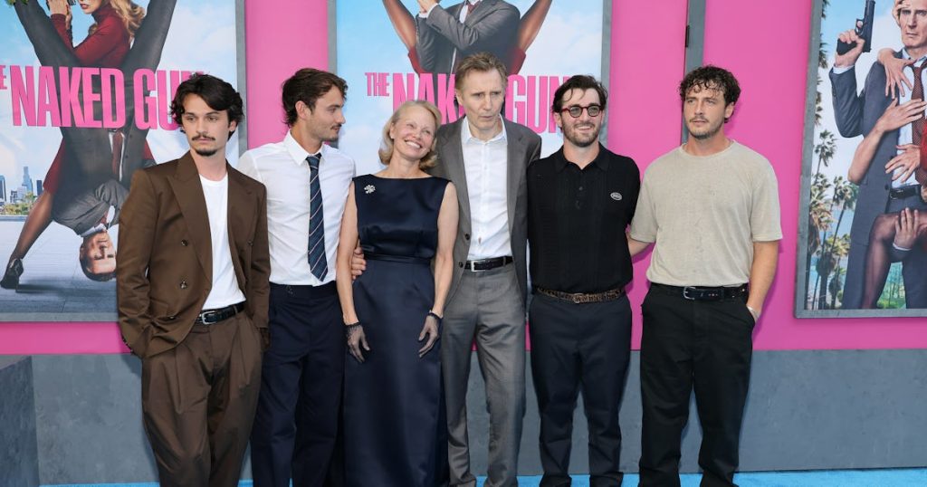 Pamela Anderson & Liam Neeson Brought Their Kids to the 'The Naked Gun' Premiere