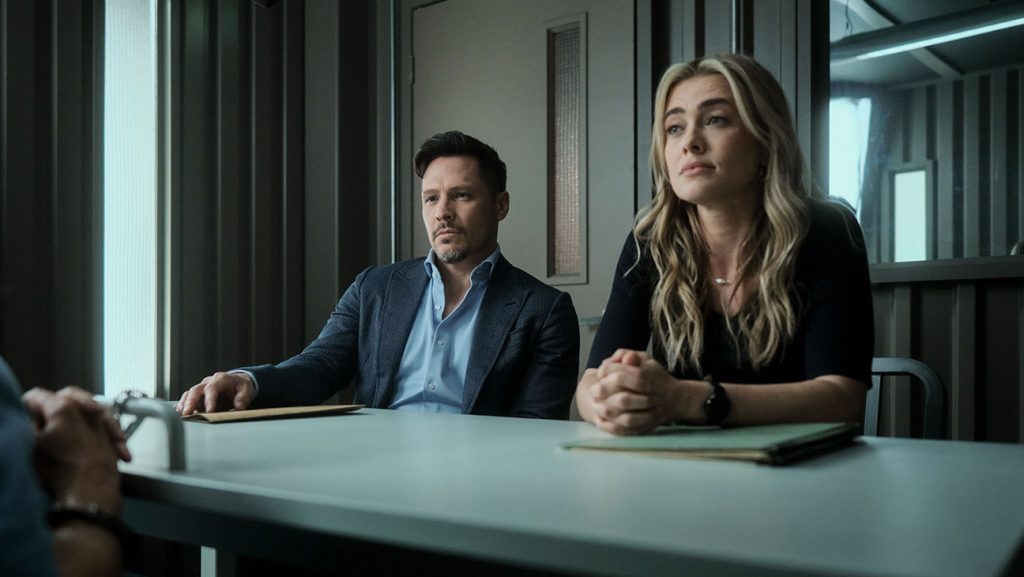 The Hunting Party (l-r) Nick Wechsler as Oliver Odell, Melissa Roxburgh as Rebecca 'Bex' Henderson