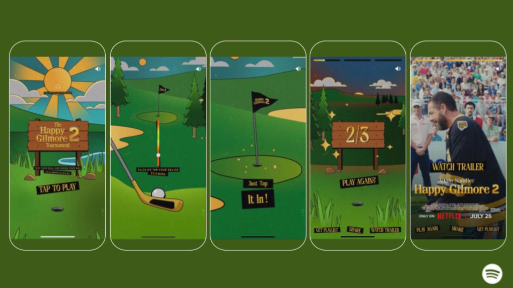 Spotify Adds 'Happy Gilmore 2' Game Ad From Netflix