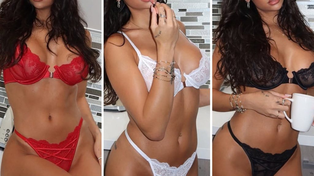 'Too Hot To Handle' - Red, White And Black Lingerie Guess Who!