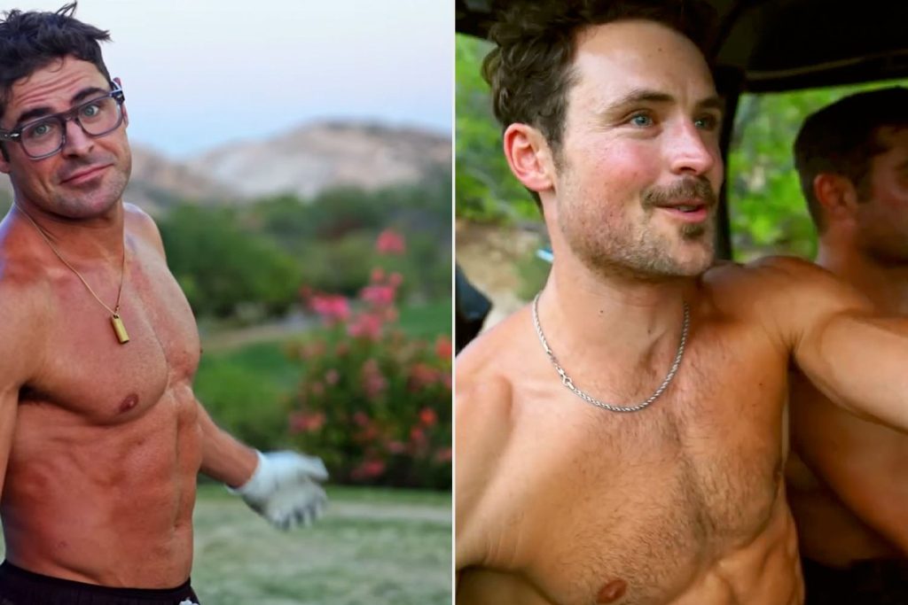 Zac Efron and Brother Dylan Efron Show Off Abs in Shirtless Game of Golf