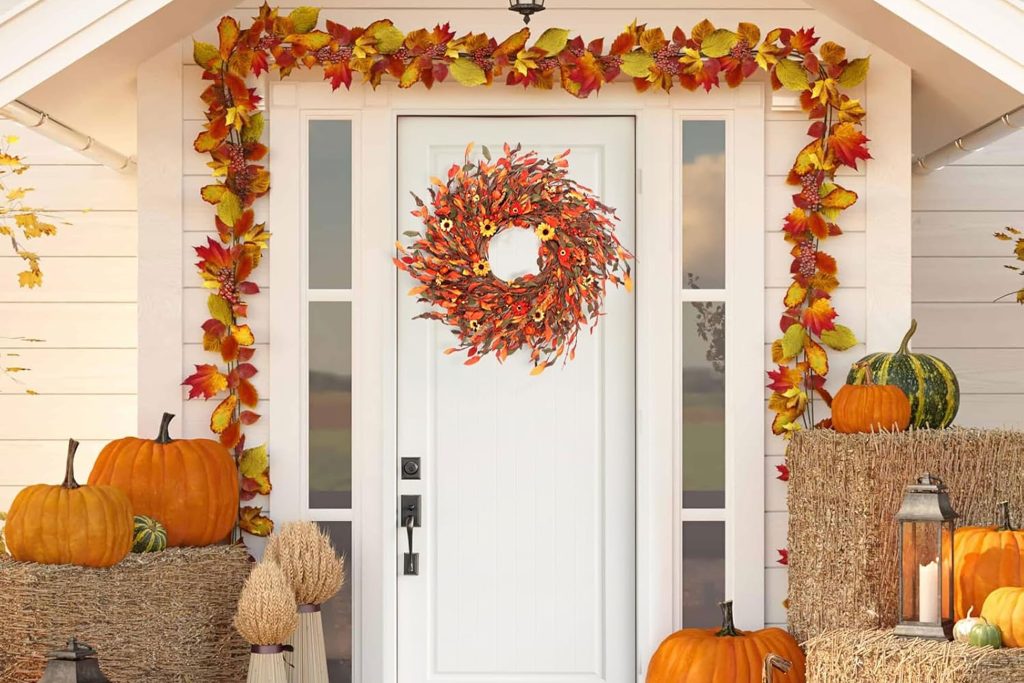 14 Pretty Fall Wreaths Under $50 at Amazon