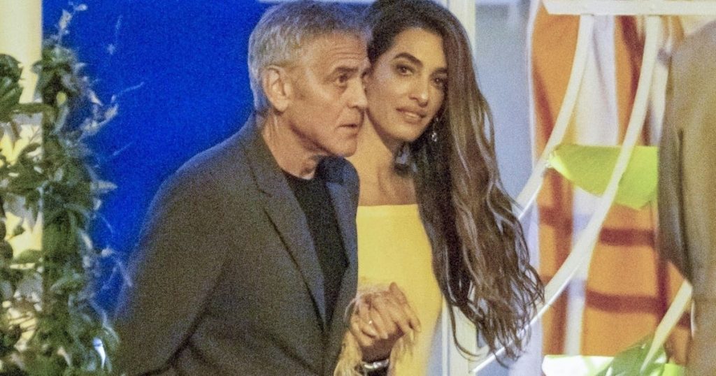 Amal Clooney's Date Night Mini Dress Is Decorated in Feather Fringe