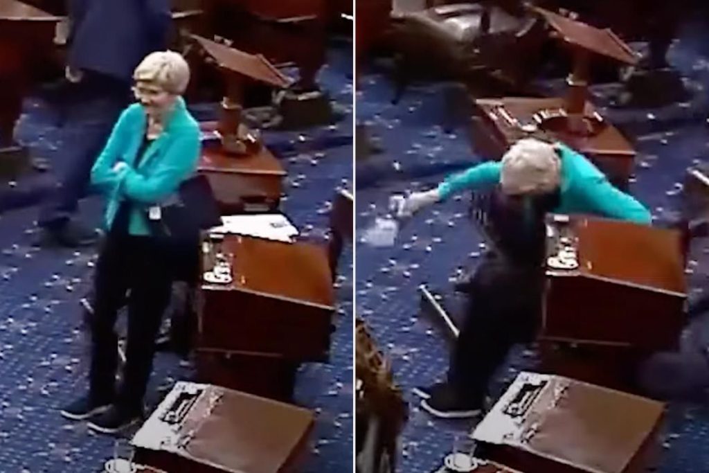 Elizabeth Warren Tumbles Over Senate Desk on Live TV and Gets a Hand from a Surprising Rival