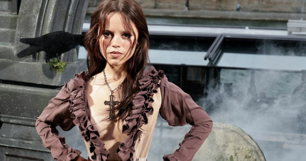 Jenna Ortega's Haunted Doll Dress & Exposed Corset Plunges to Her Waist