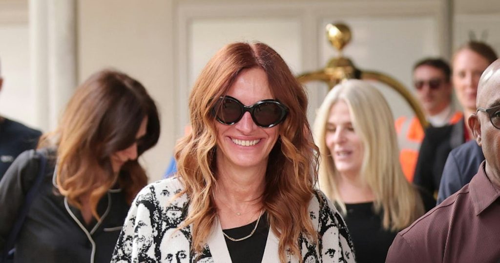Julia Roberts Wears Luca Guadagnino's Face On Her Cardigan