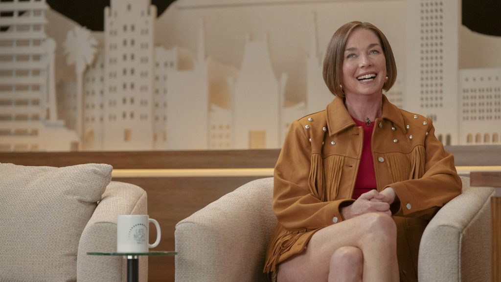 Julianne Nicholson in the Emmy-nominated role of Dance Mom in season four of Hacks.