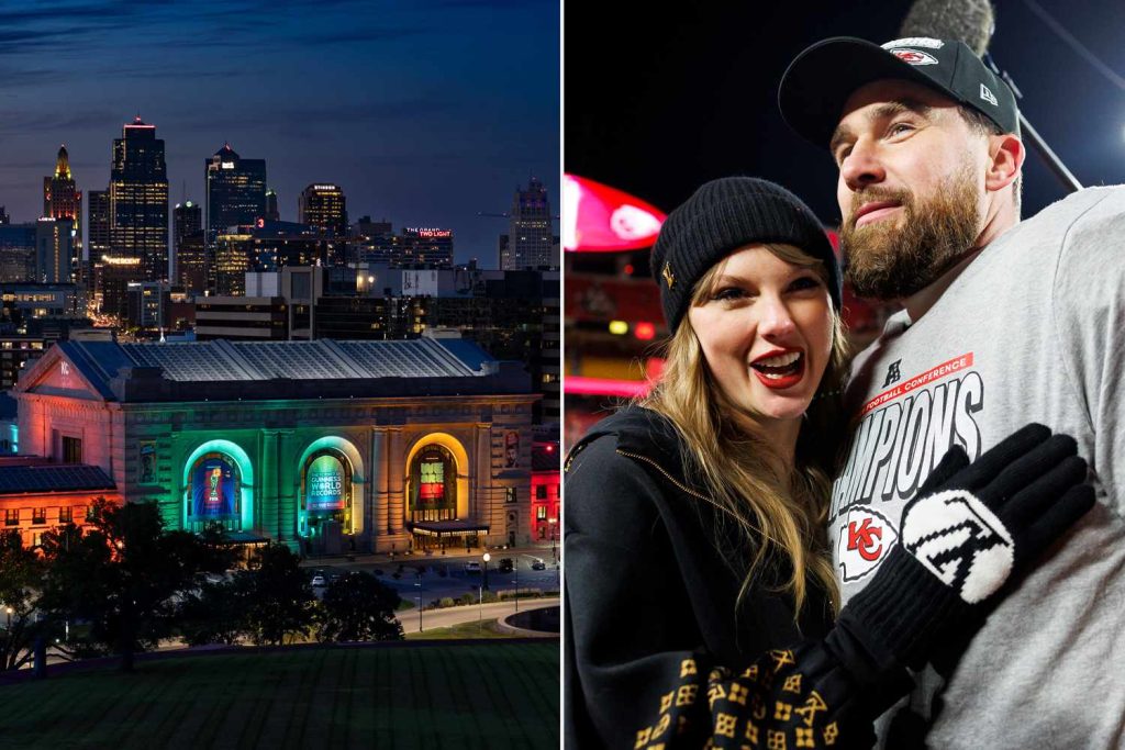 KC's Union Station Lights Up for Travis Kelce, Taylor Swift's Engagement