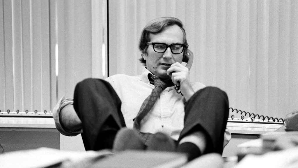 Seymour Hersh at the Washington bureau of The New York Times in 1975, from 'Cover-Up.'