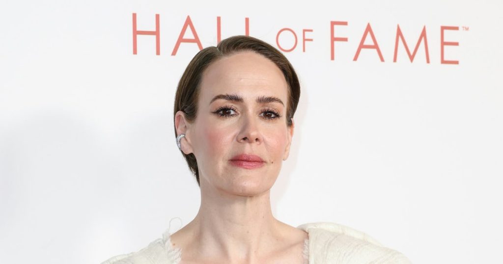Sarah Paulson Puts an Eerie Twist on an Elegant Dress Silhouette