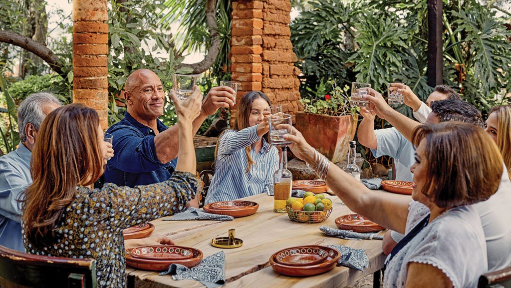 Dwayne Johnson toasts with Teremana.