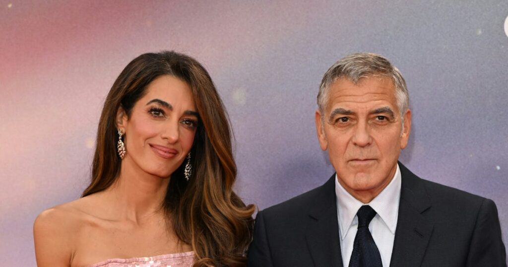 Amal Clooney Stuns in Sequin Fringe Dress With Feather Cape at George's Premiere