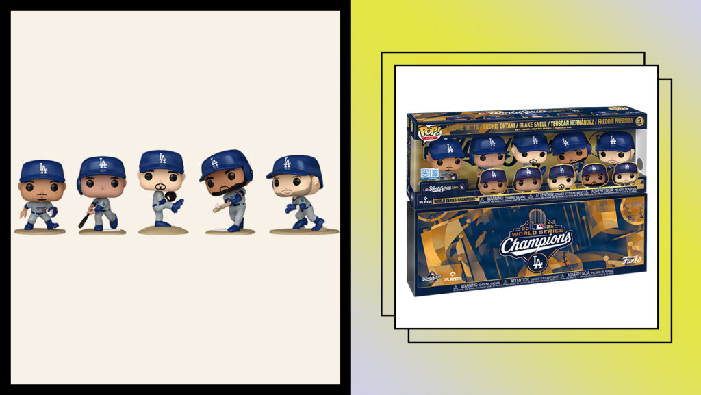 Funko Drops Dodgers 2025 World Series Champions Funko Pop! Collection Los Angeles Dodgers '47 2025 World Series Champions Clean Up Adjustable Hat
