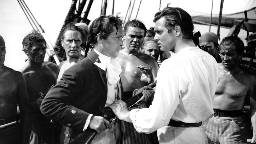 Franchot Tone (left) and Clark Gable were both nominated for best actor for their roles in Mutiny on the Bounty.