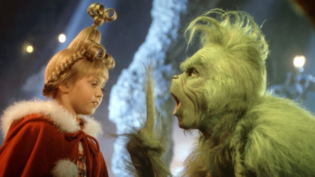 Taylor Momsen and Jim Carrey in 'How the Grinch Stole Christmas'