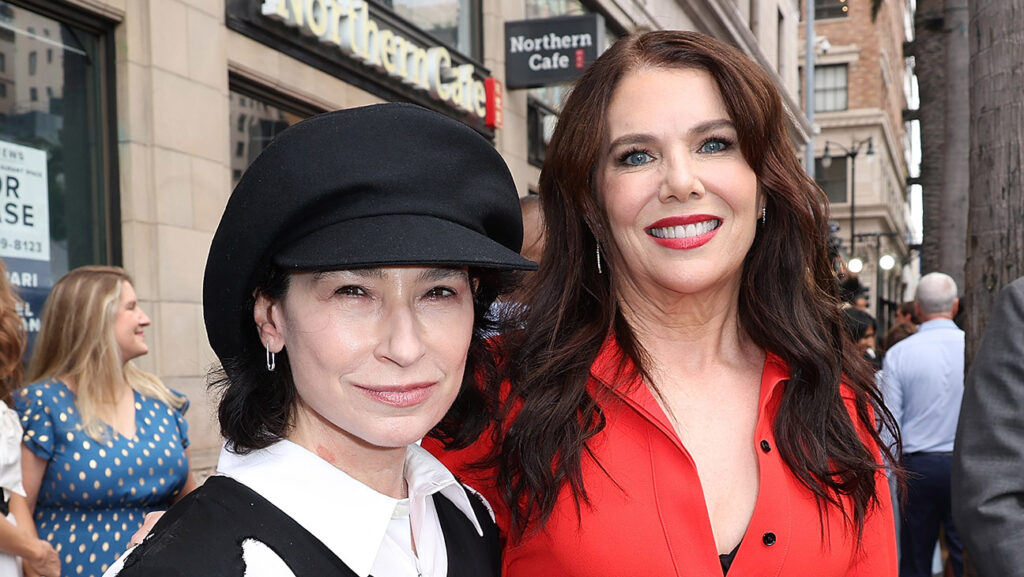 Amy Sherman-Palladino, Lauren Graham at the ceremony honoring Lauren Graham with a star on the Hollywood Walk Of Fame on October 03, 2025 in Hollywood, California.
