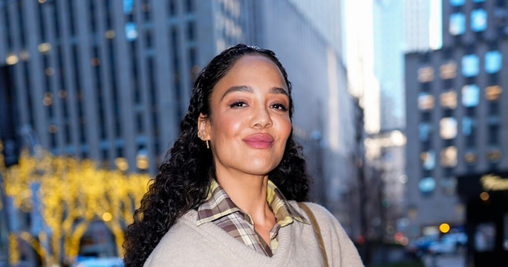 Tessa Thompson's Sheer Skirt and Sweater Is Far From Basic