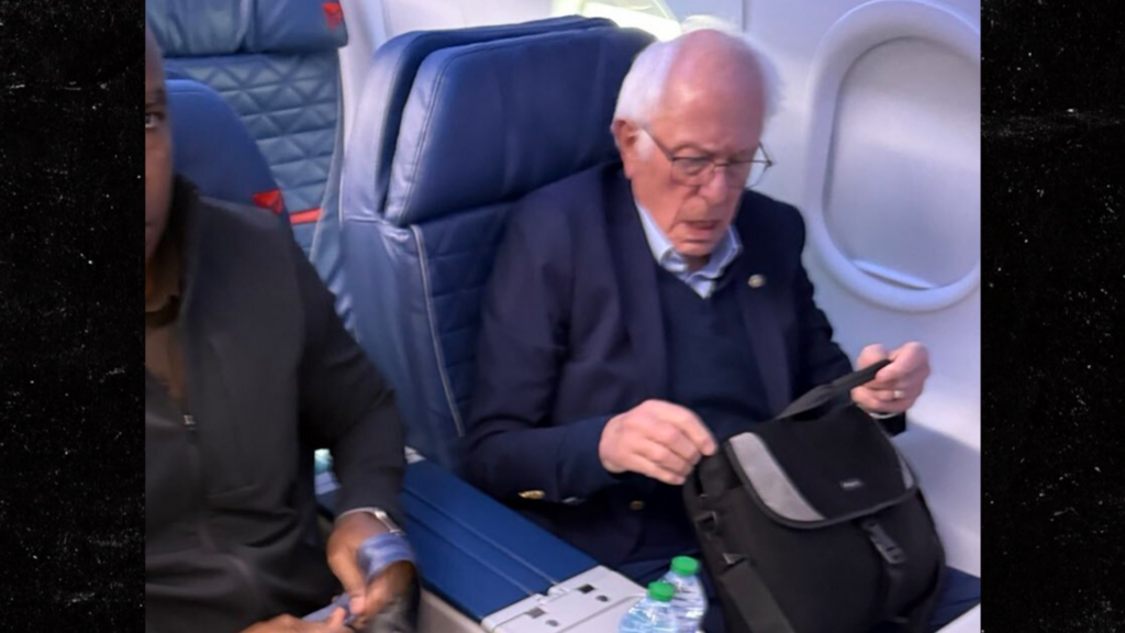 Sen. Bernie Sanders On First Class Flight Out of D.C. As DHS Funding Bill Dies