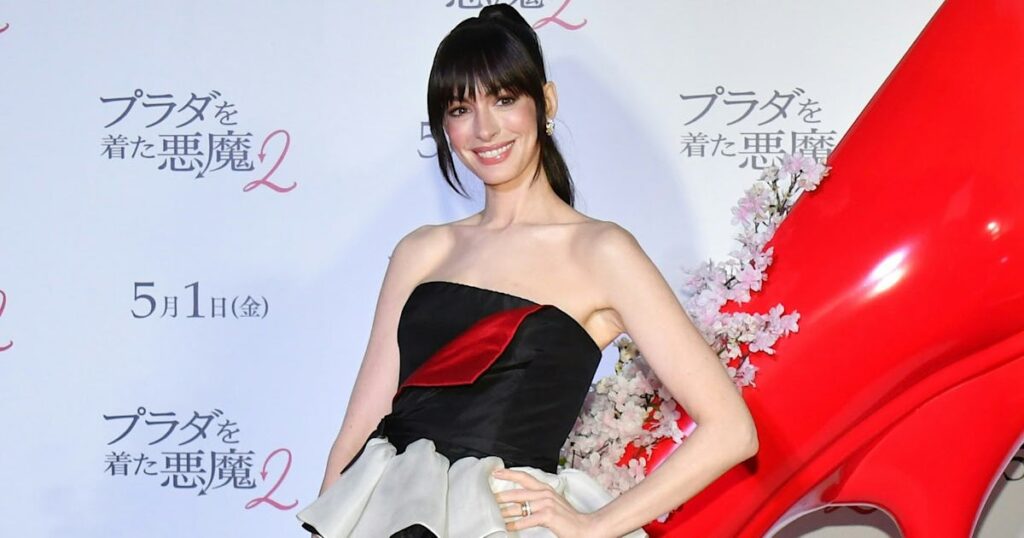 Anne Hathaway Takes Miranda Priestly's Valentino Rockstud Cue