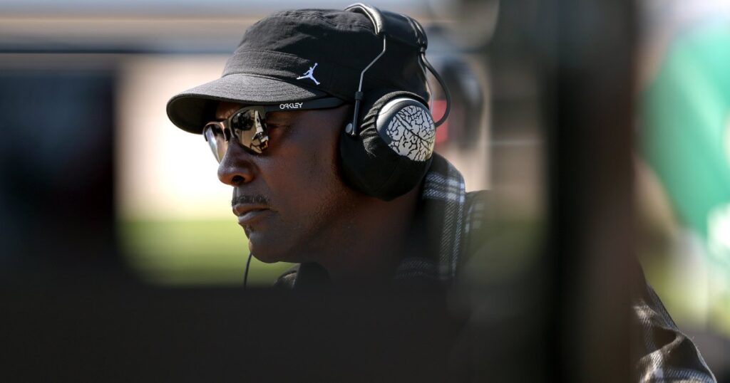 Denny Hamlin Reacts to Michael Jordan’s Viral Kiss Video