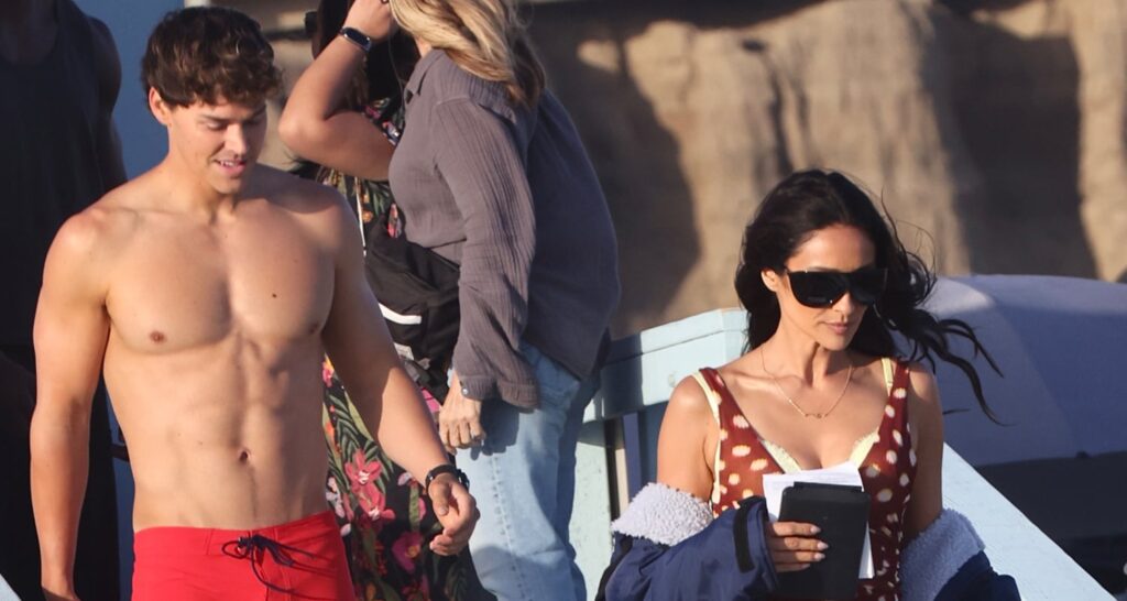 Noah Beck Shows Off His Ripped Abs on ‘Baywatch’ Set with Shay Mitchell | Candid Photos, jessica belkin, Luke Eisner, Noah Beck, Shay Mitchell, Shirtless, Thaddeus LaGrone | Celebrity News and Gossip | Entertainment, Photos and Videos
