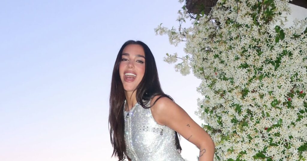 Dua Lipa Wears Kate Moss’s Sparkling 1995 Runway Wedding Dress