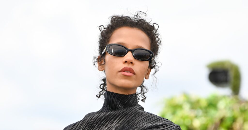 Taylor Russell Is an Alien Superstar In a Intergalactic Pleated Gown Taylor Russell Is an Alien Superstar In a Intergalactic Pleated Gown