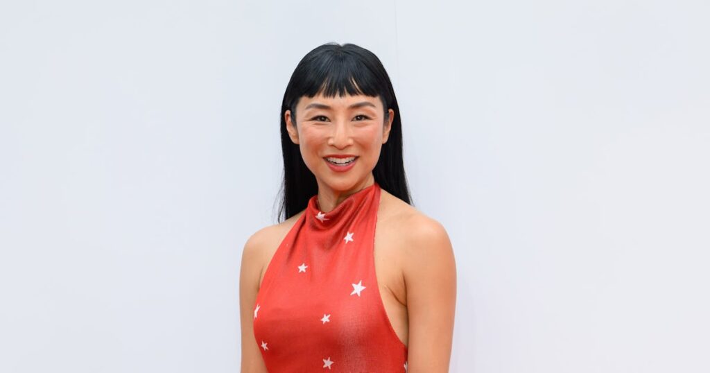 Greta Lee’s Red 'Toy Story 5' Premiere Dress Playfully Shoots for The Stars
