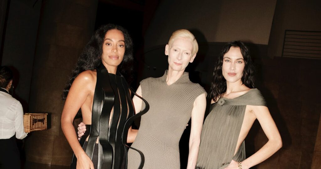 Tilda Swinton and Dom Perignon Turn Dressing Into Performance Art in Bilbao Tilda Swinton and Dom Perignon Turn Dressing Into Performance Art in Bilbao