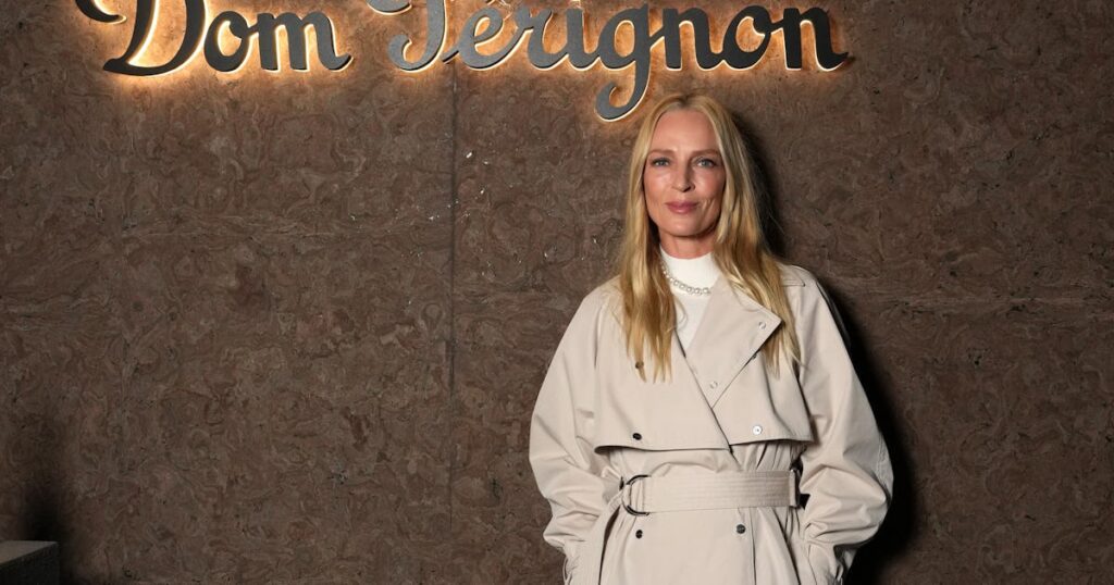 Uma Thurman Unbuttons For an Elegant Take on Party Dressing Uma Thurman Unbuttons For an Elegant Take on Party Dressing