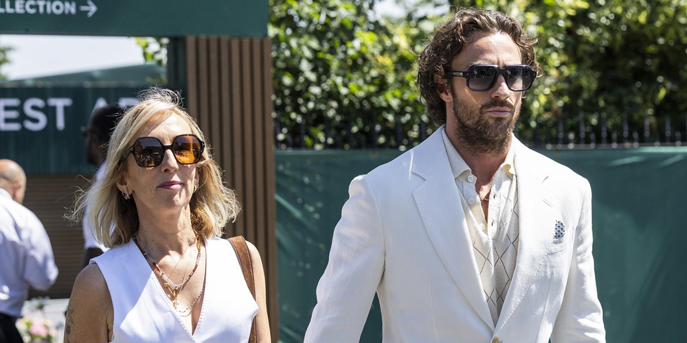 Aaron Taylor Johnson & Wife Sam Hold Hands for Day at Wimbledon Aaron Taylor Johnson and wife Sam at Wimbledon