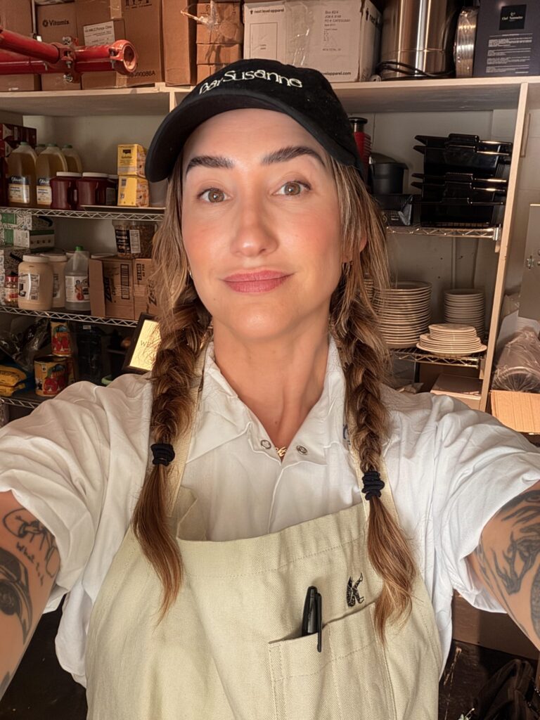 Jackie Carnesi takes a selfie in the pantry of Bar Susanne.