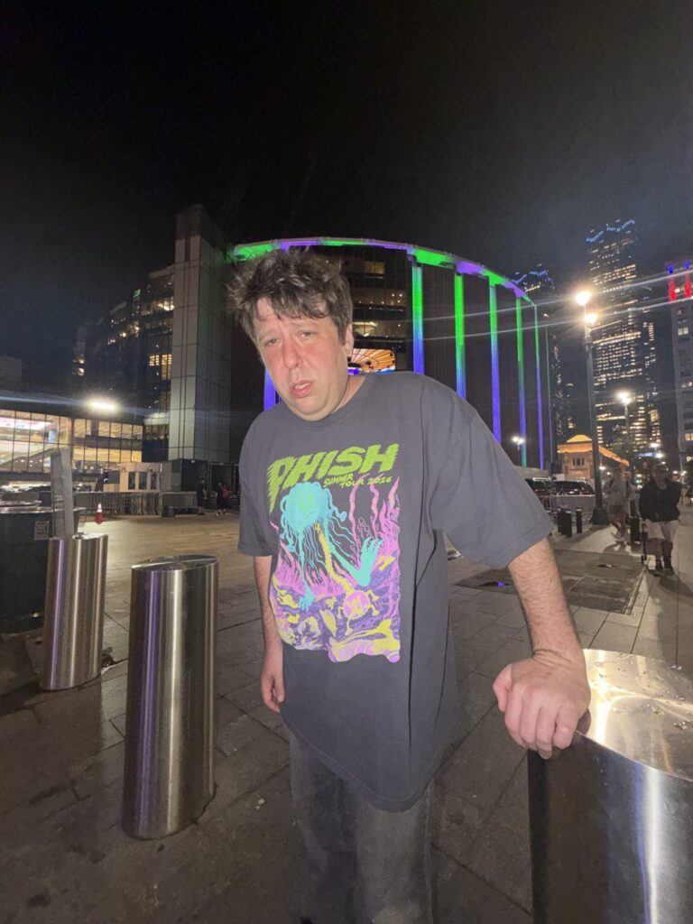 Jim E. Brown’s Miserable Night at the Phish Concert Jim E. Brown outside Madison Square Garden
