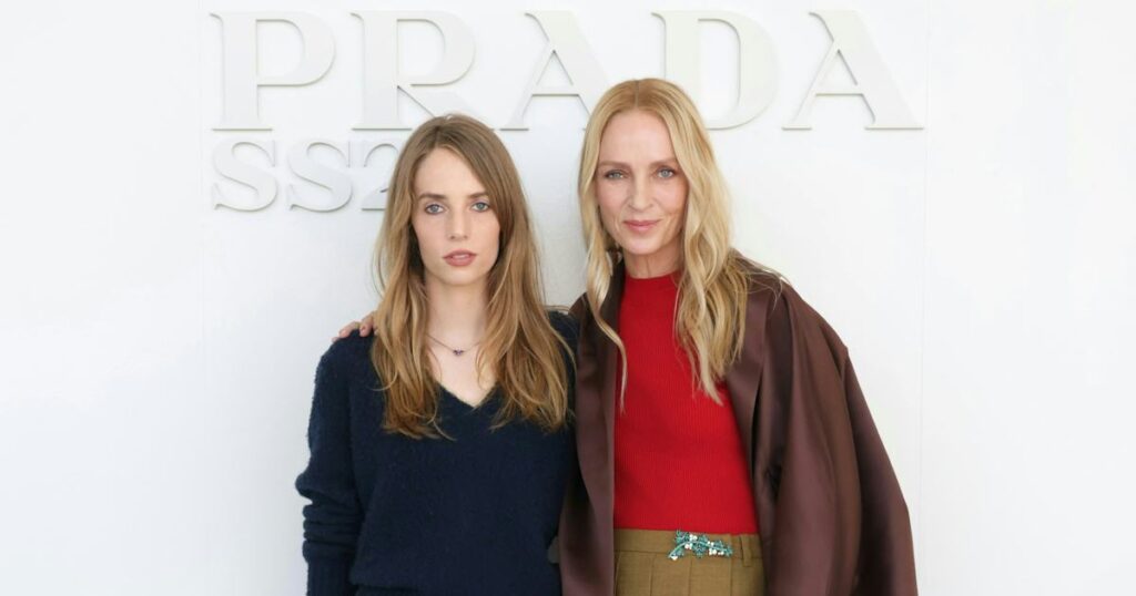 Uma Thurman & Maya Hawke Wear the Same Shoes for the Prada Show