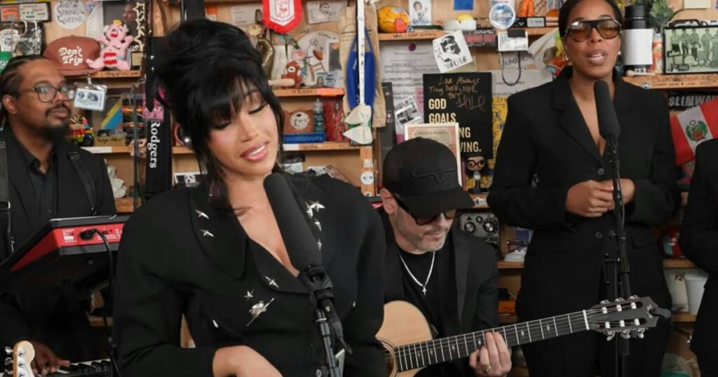 Cardi B Casually Wears a Rare '90s Mugler Jacket for Her NPR Tiny Desk Concert